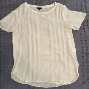 Banana Republic Cream Short Sleeve Relaxed Blouse